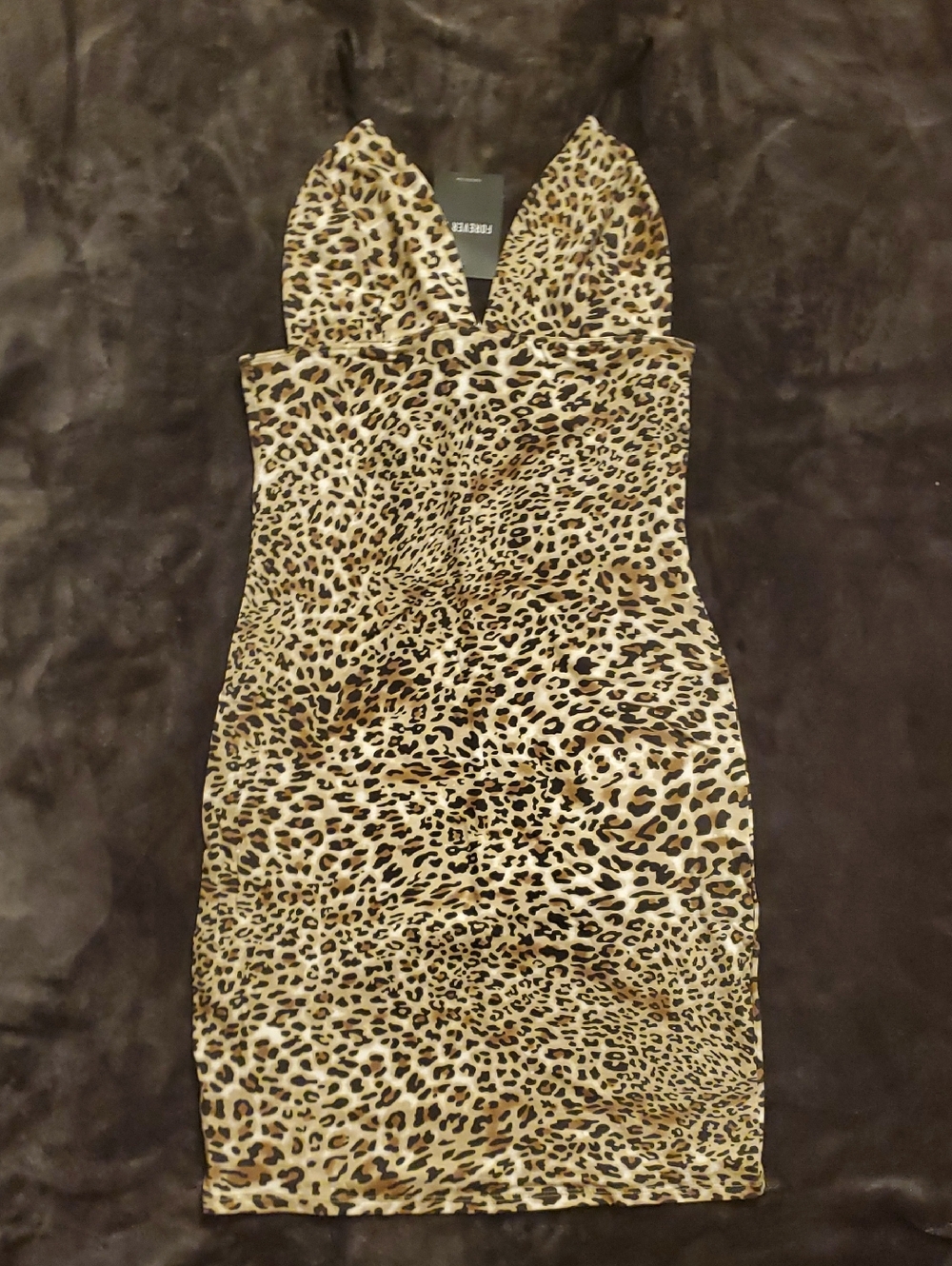 Leopard Print V-Neck Bodycon Dress - Animal Print
